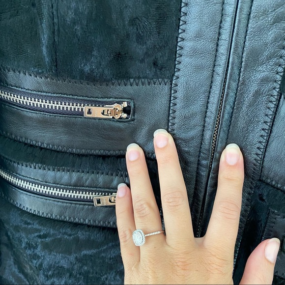 Bebe Genuine Leather/Faux Fur Zip Jacket - Picture 3 of 6